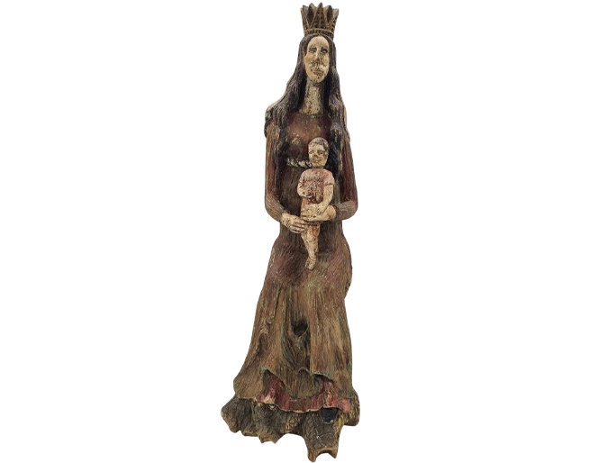 Folk sculpture depicting the Virgin Mary with the Christ Child, Poland, 20th century