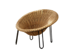 Spherical rattan Bowl Chair in Boho style, Italy, 1950s