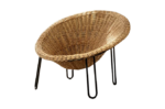 Sferyczny fotel rattanowy Bowl Chair w stylu Boho, Włochy, lata 50