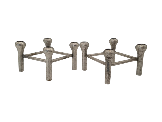 Scandinavian modular aluminium candleholders, Germany, 1970s