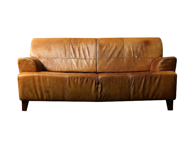 Vintage leather three-seater sofa, 1960s