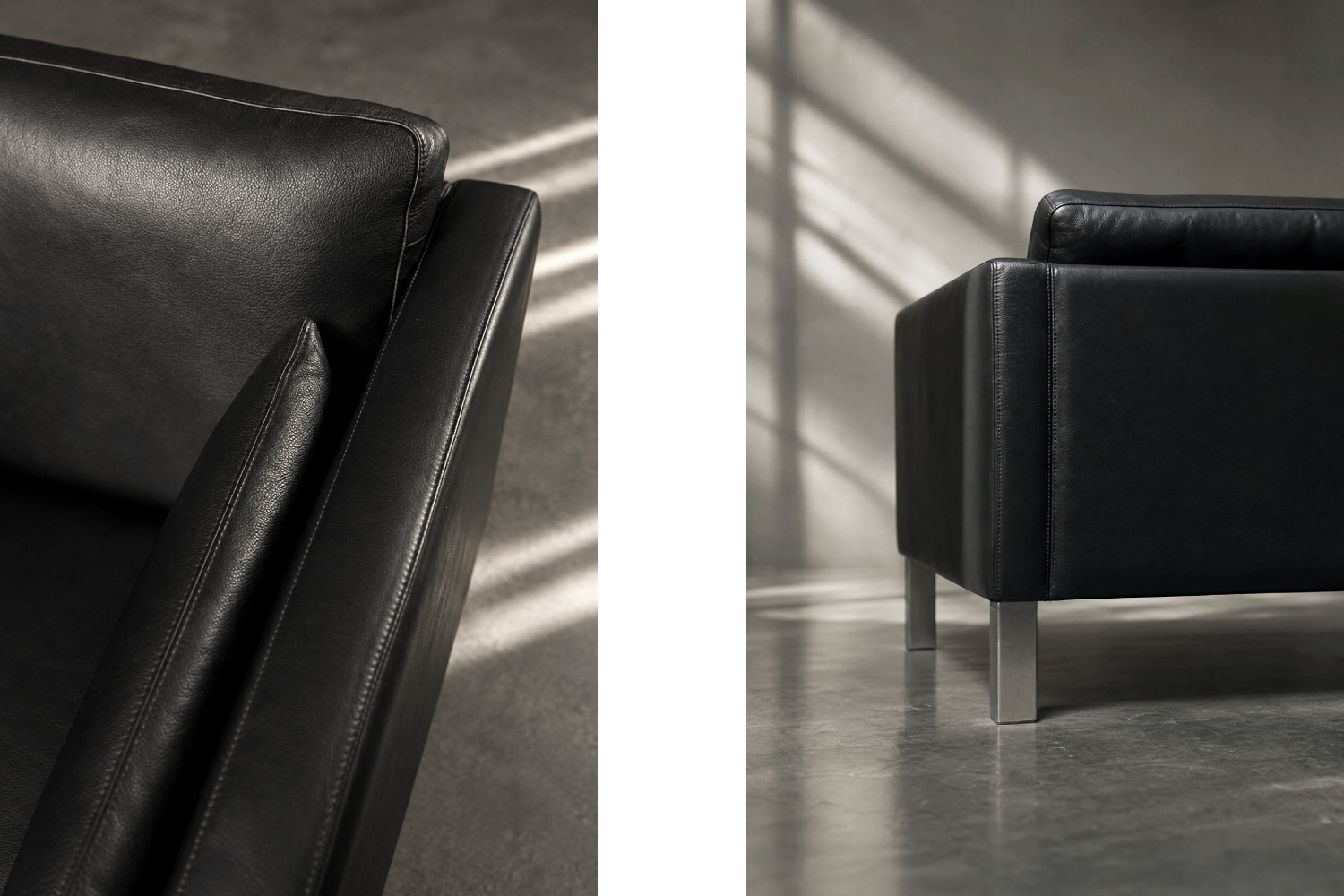 Klasyczna dwuosobowa sofa skórzana, Dania, lata 70