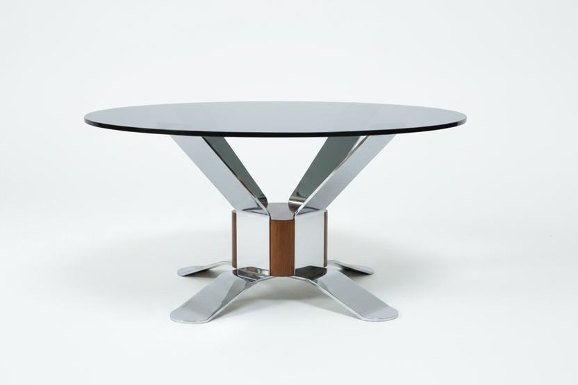 Round vintage coffee table, Germany, 1980s
