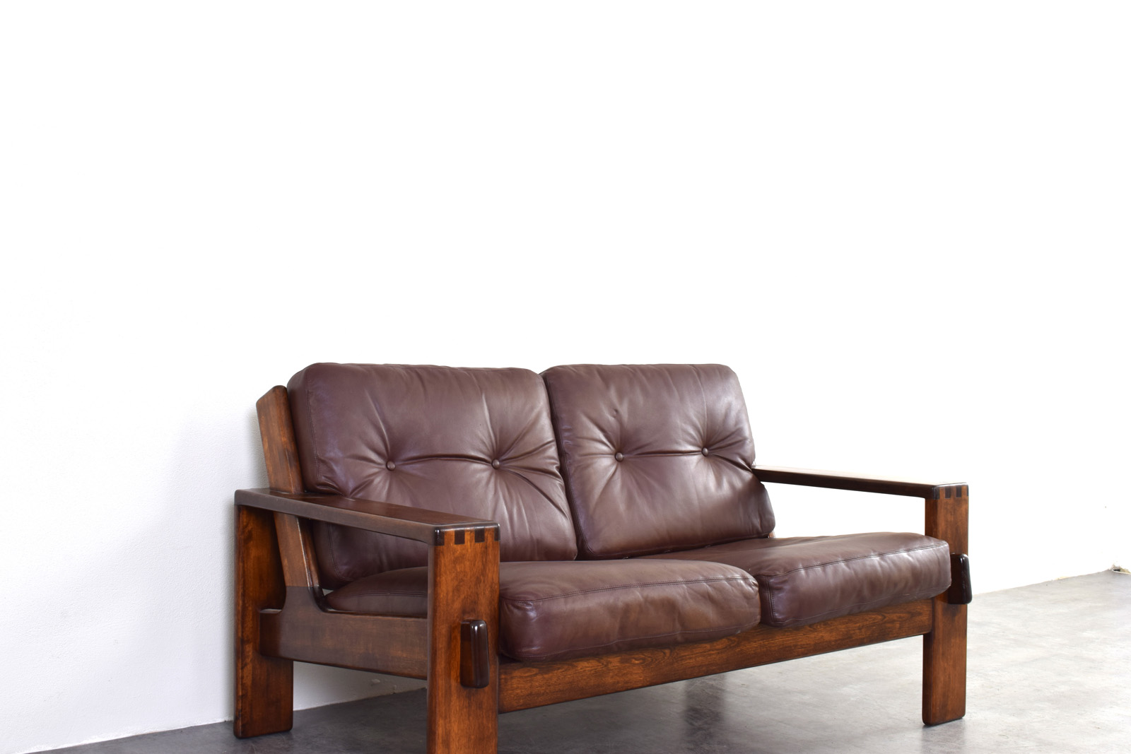 Vintage Bonanza leather sofa, designed by Esko Pajamies, manufactured by Asko, Finland, 1960s
