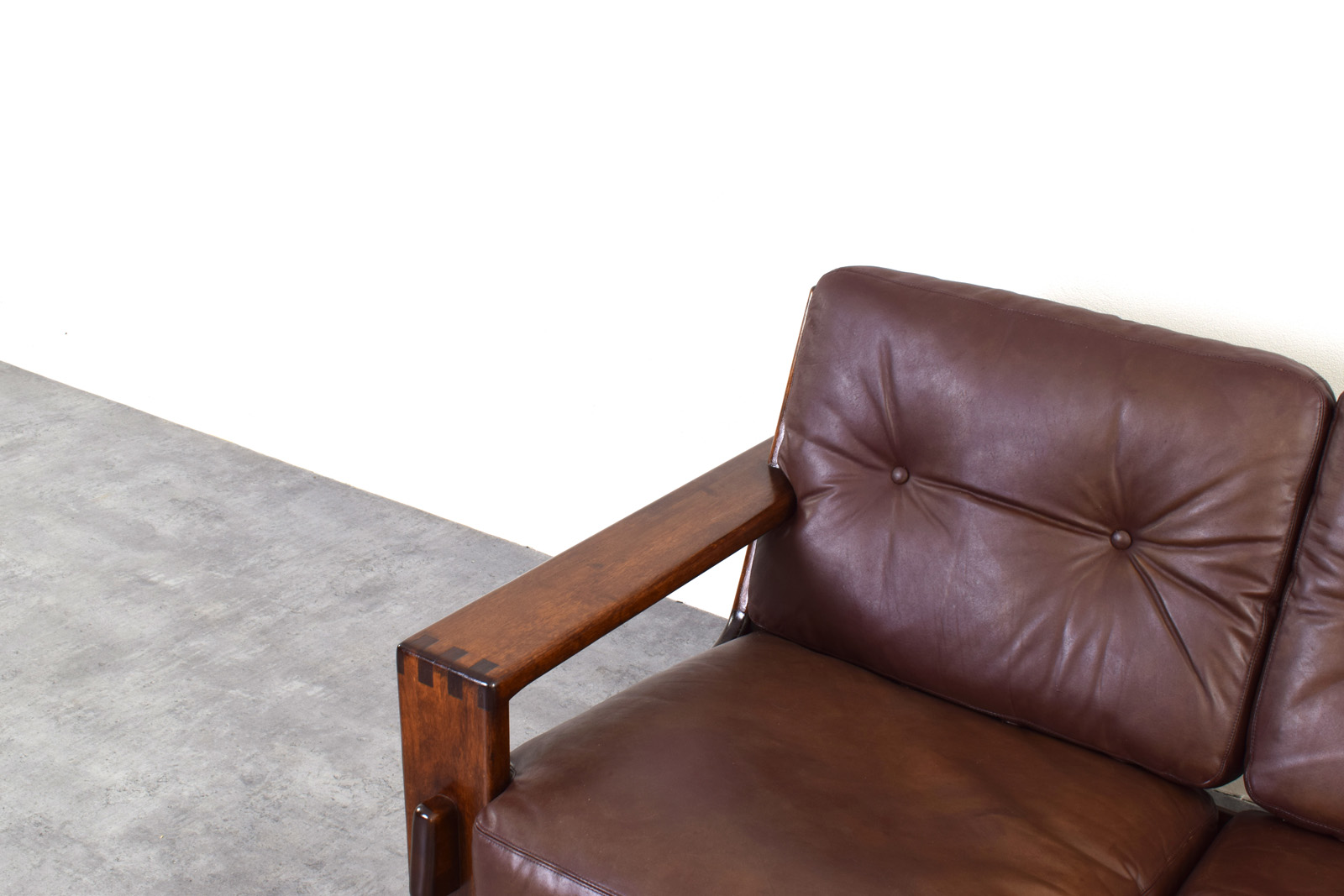 Vintage Bonanza leather sofa, designed by Esko Pajamies, manufactured by Asko, Finland, 1960s