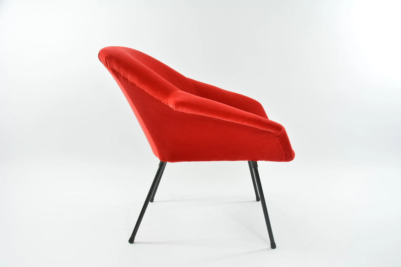 Fotel muszelka vintage, PRL, lata 70