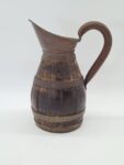 Wooden barrel-shaped jug with brass hoops, 19th/20th century