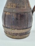 Wooden barrel-shaped jug with brass hoops, 19th/20th century