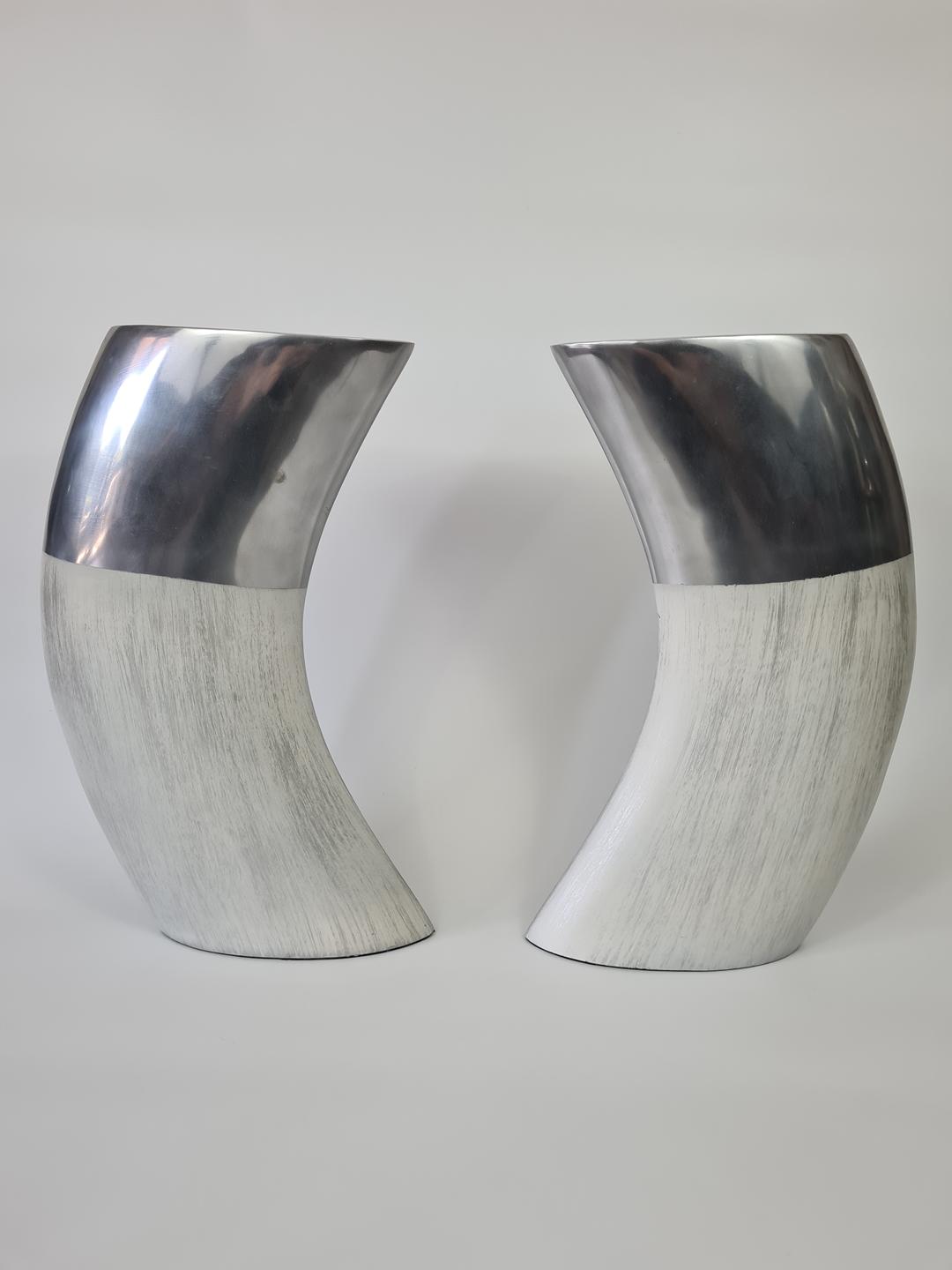 Large aluminium and ceramic vases, Ventura Living, 2000s