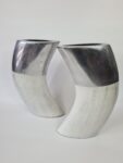 Large aluminium and ceramic vases, Ventura Living, 2000s