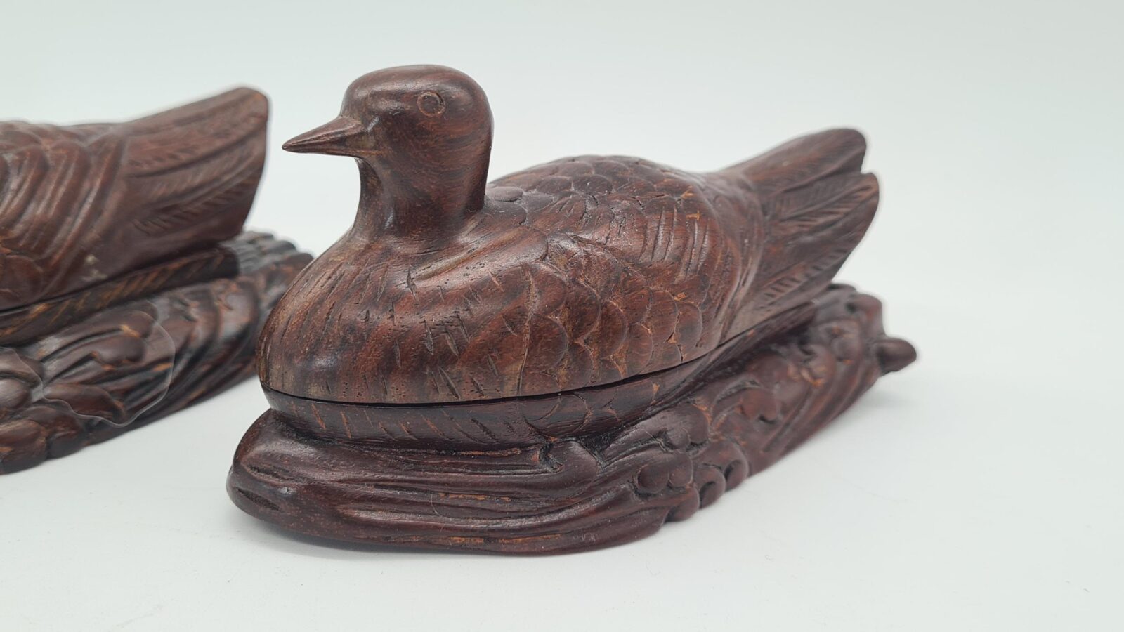 Carved bird-shaped containers, 1960s