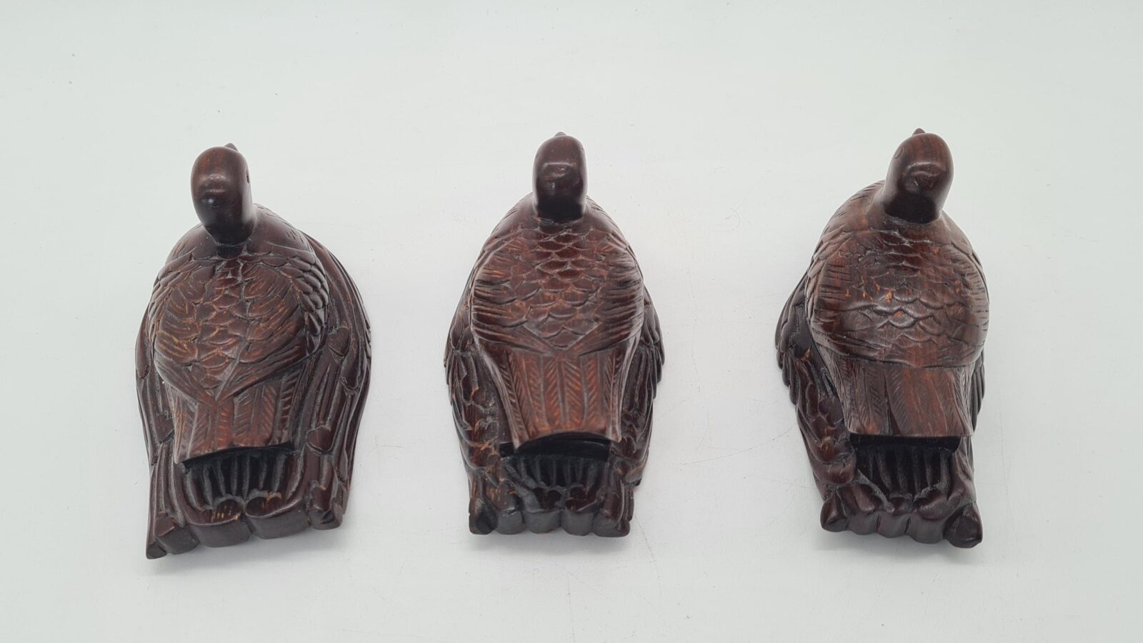 Carved bird-shaped containers, 1960s