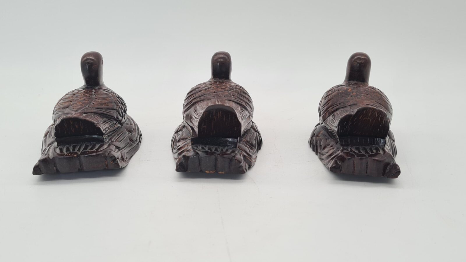 Carved bird-shaped containers, 1960s