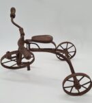 Set of 2 vintage miniature metal tricycles, 1970s