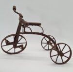 Set of 2 vintage miniature metal tricycles, 1970s