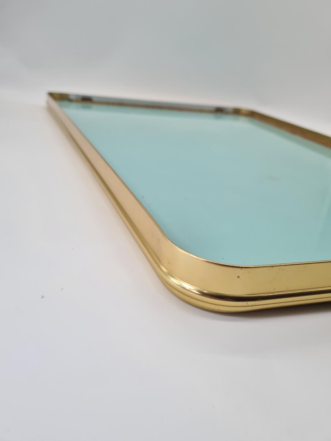 Vintage mirror with a brass frame, Italy, 1950s