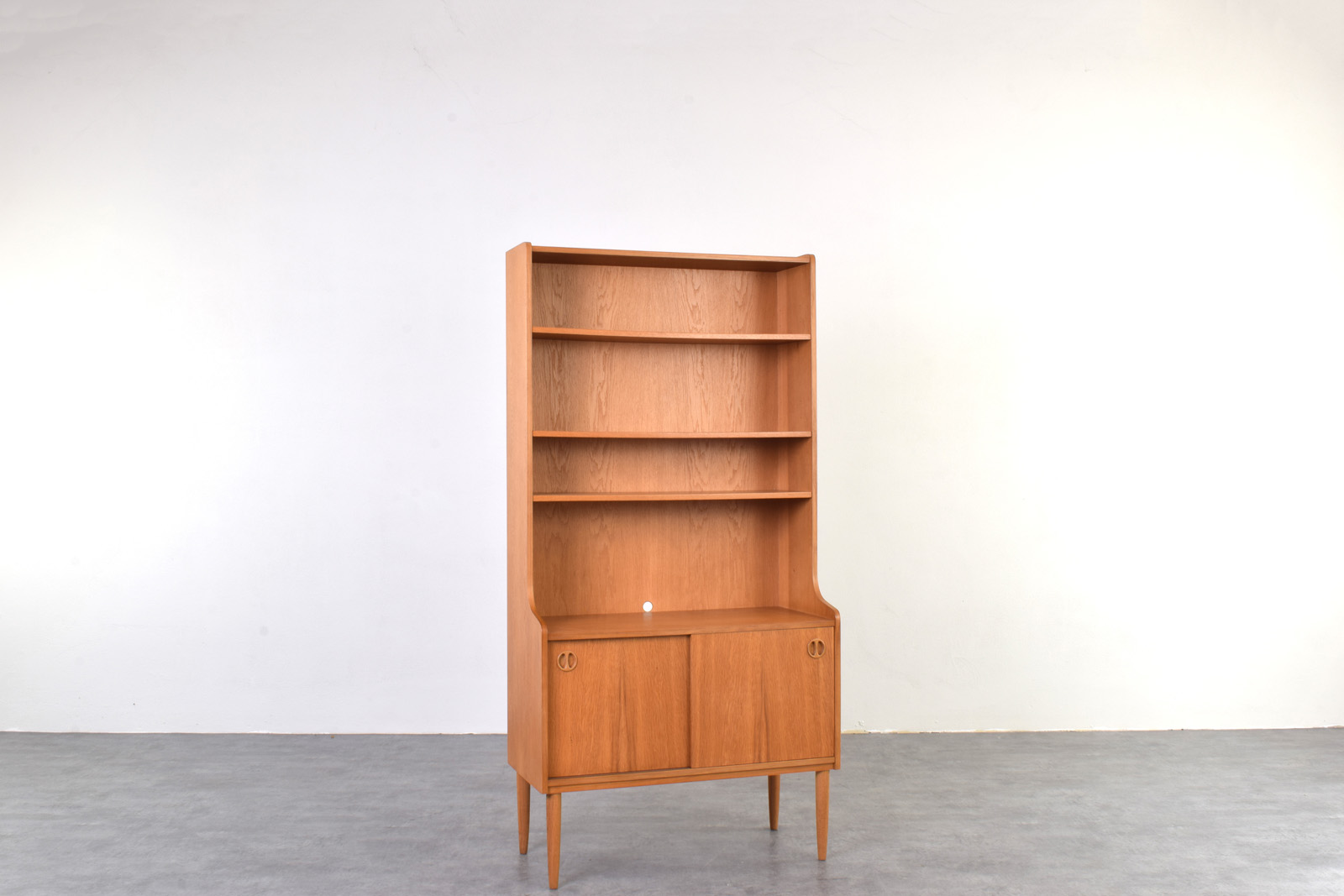 Dębowa biblioteczka vintage, Dania, lata 60
