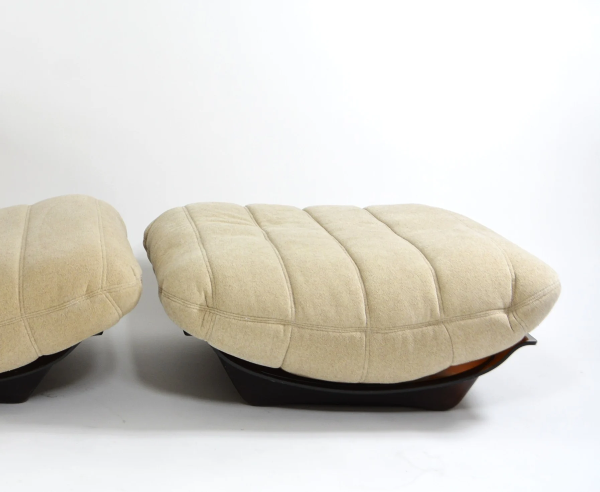 Fotel i podnóżek Marsala proj. Michel Ducaroy dla Ligne Roset, Francja, lata 70