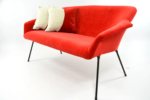 Vintage two-seater shell sofa, PRL, 1970s