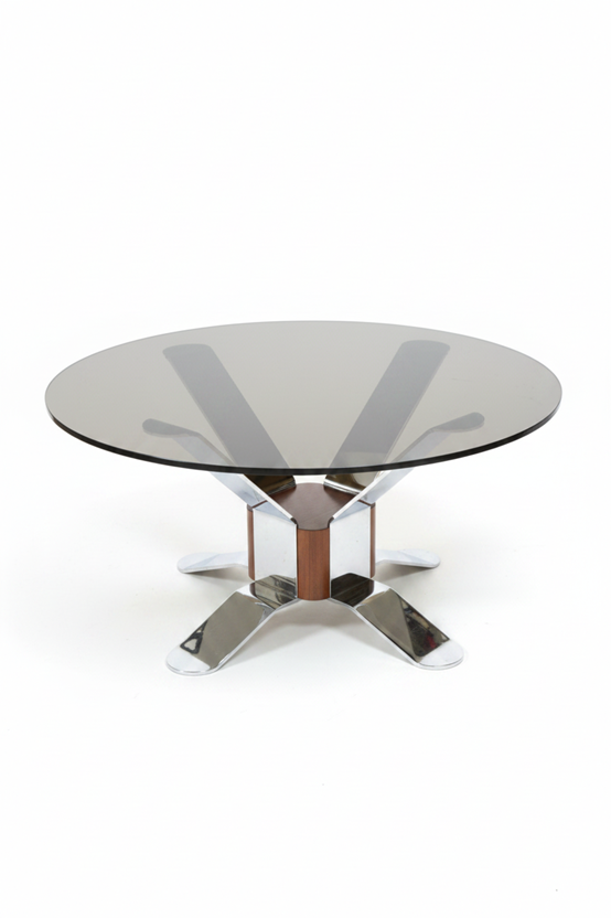 Round vintage coffee table, Germany, 1980s