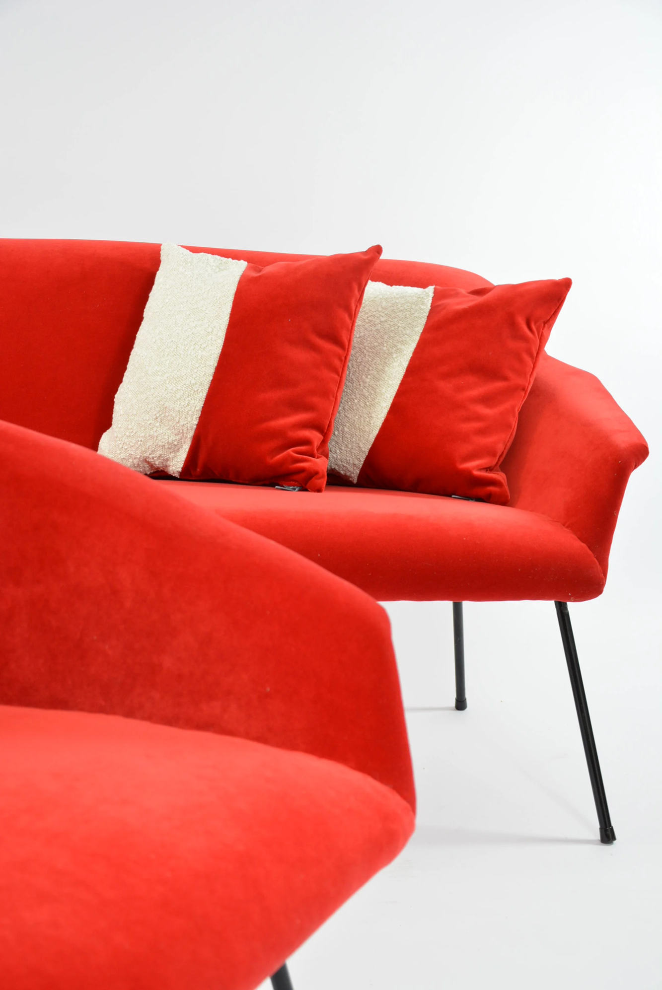 Vintage two-seater shell sofa, PRL, 1970s