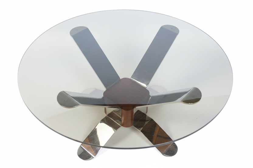 Round vintage coffee table, Germany, 1980s