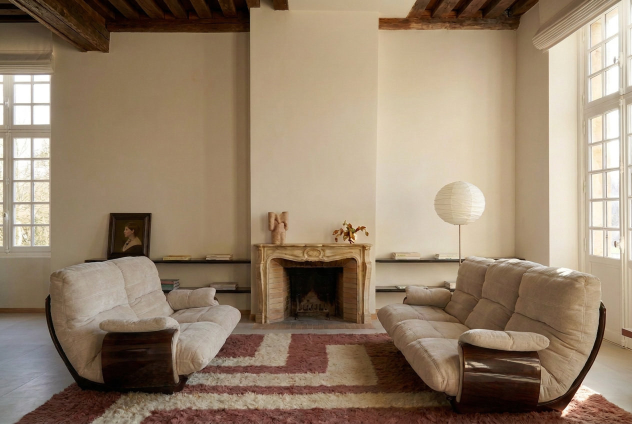 Two-seater Marsala sofa designed by Michel Ducaroy for Ligne Roset, France, 1970s