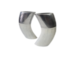 Large aluminium and ceramic vases, Ventura Living, 2000s