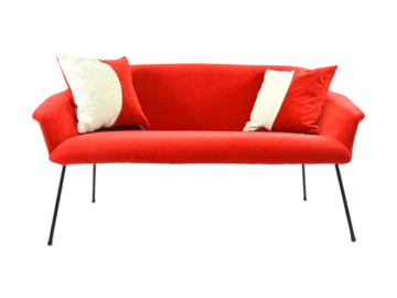Dwuosobowa sofa muszelka vintage, PRL, lata 70