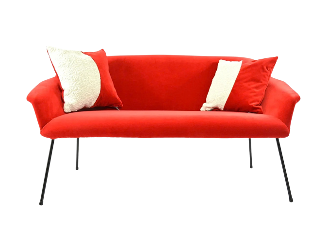 Vintage two-seater shell sofa, PRL, 1970s