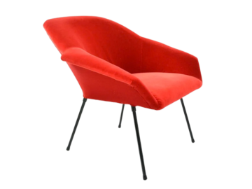 Fotel muszelka vintage, PRL, lata 70