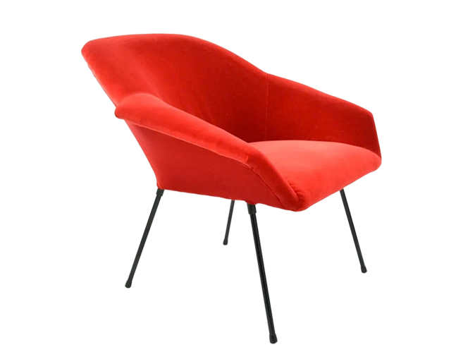 Fotel muszelka vintage, PRL, lata 70