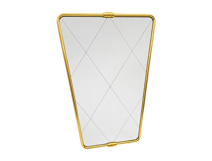 Vintage mirror with a brass frame, Italy, 1950s