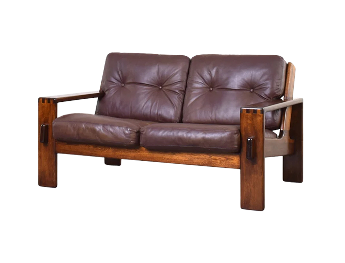 Vintage Bonanza leather sofa, designed by Esko Pajamies, manufactured by Asko, Finland, 1960s
