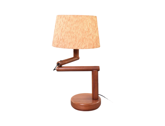 Tekowa lampka stołowa, Dania, lata 60