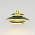 Green Scandinavian lamp, Denmark, 1970s