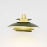 Green Scandinavian lamp, Denmark, 1970s
