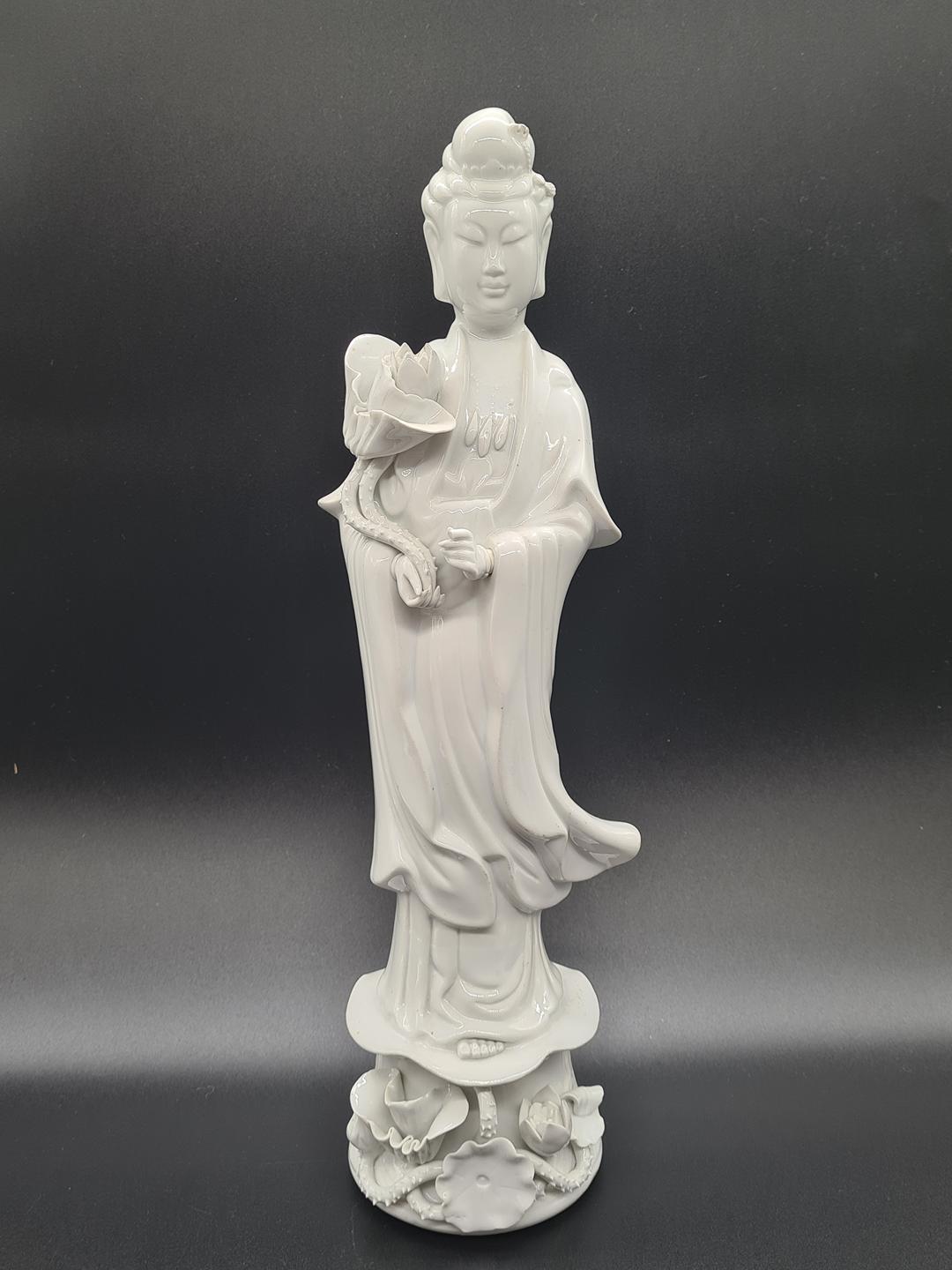 Porcelanowa figurka Guanyin, Chiny, lata 60/70