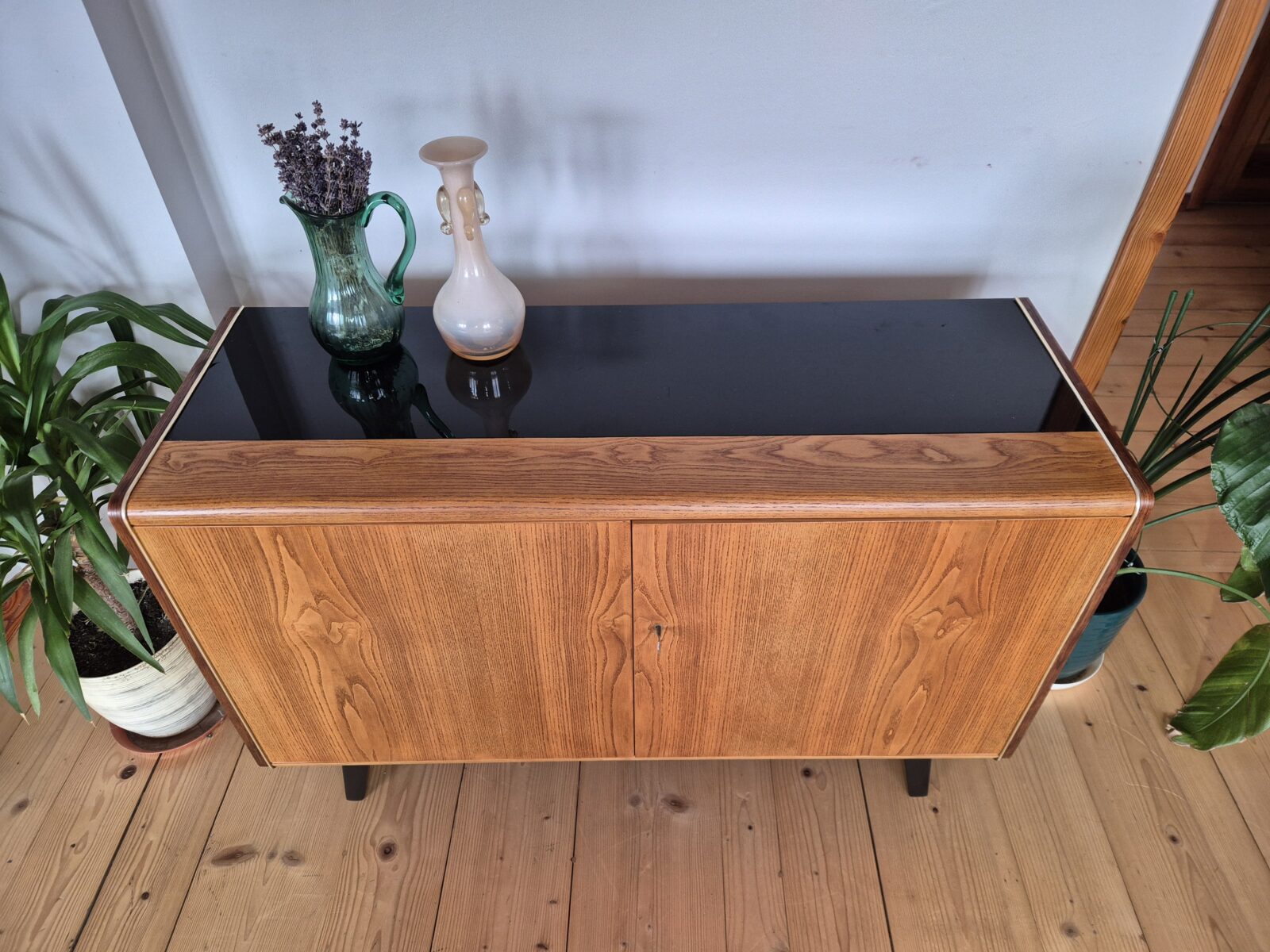 Vintage veneered chest of drawers, designed by Landsman&Nepozitek, Jitona, Czechoslovakia, 1960s