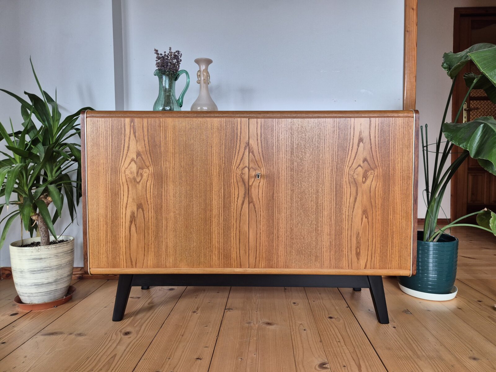 Vintage veneered chest of drawers, designed by Landsman&Nepozitek, Jitona, Czechoslovakia, 1960s