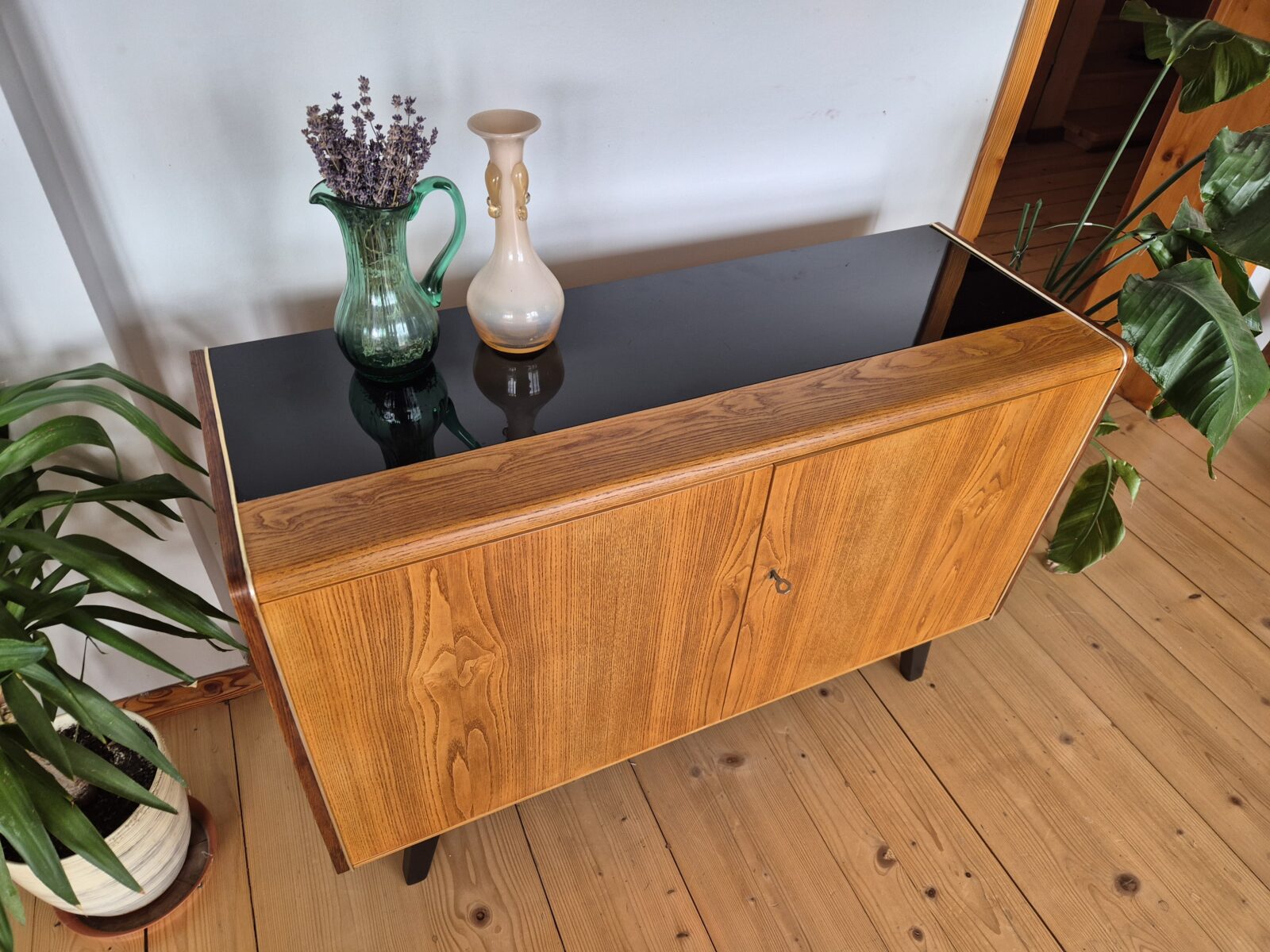Vintage veneered chest of drawers, designed by Landsman&Nepozitek, Jitona, Czechoslovakia, 1960s