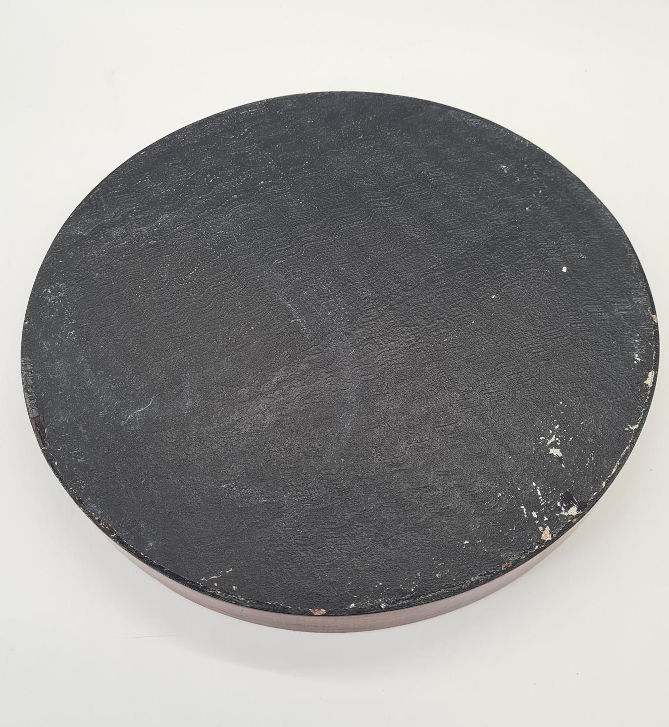 Round Art Deco Veneer Tray, 1930s