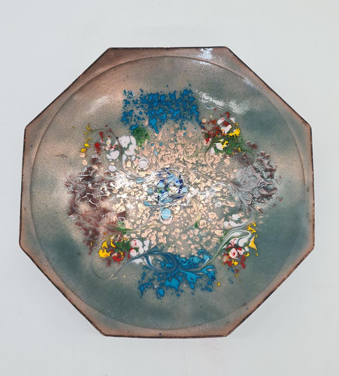 Copper enamelled bowl, by VEB Thüringer Schmuck Waltershausen, Germany, 1970s