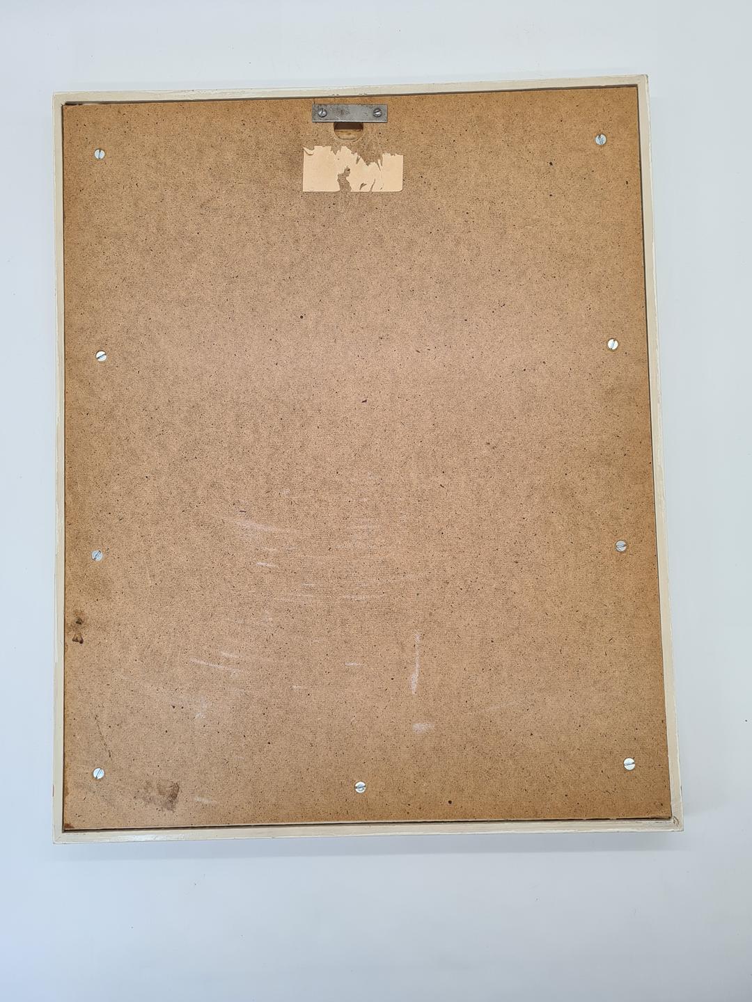 Lustro ze szkliwioną ramą ceramiczną, lata 70