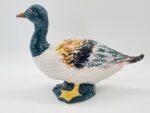 Ręcznie malowana porcelanowa figurka kaczki, lata 70