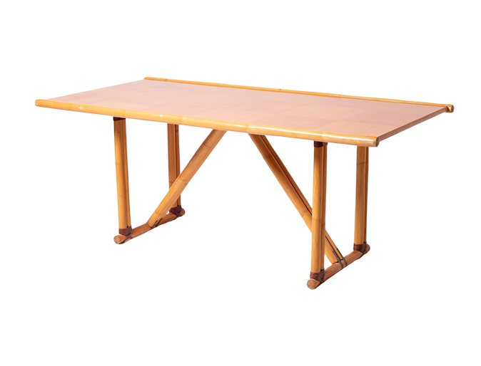 Postmodern folding bamboo table, Italy, 1980s