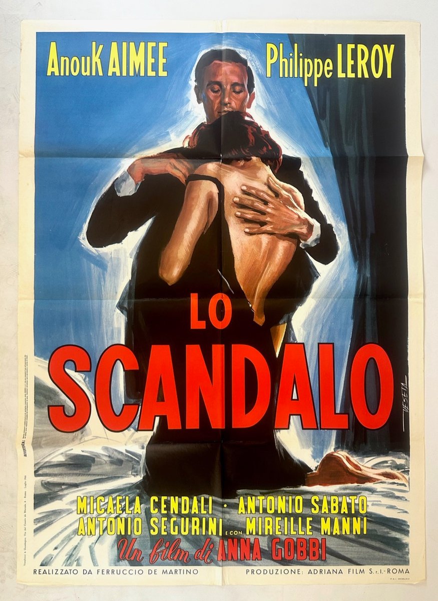 Plakat filmowy „Lo Scandalo”, proj. Enrico De Seta, Vecchioni & Guadagno, Włochy, lata 60