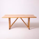 Postmodern folding bamboo table, Italy, 1980s