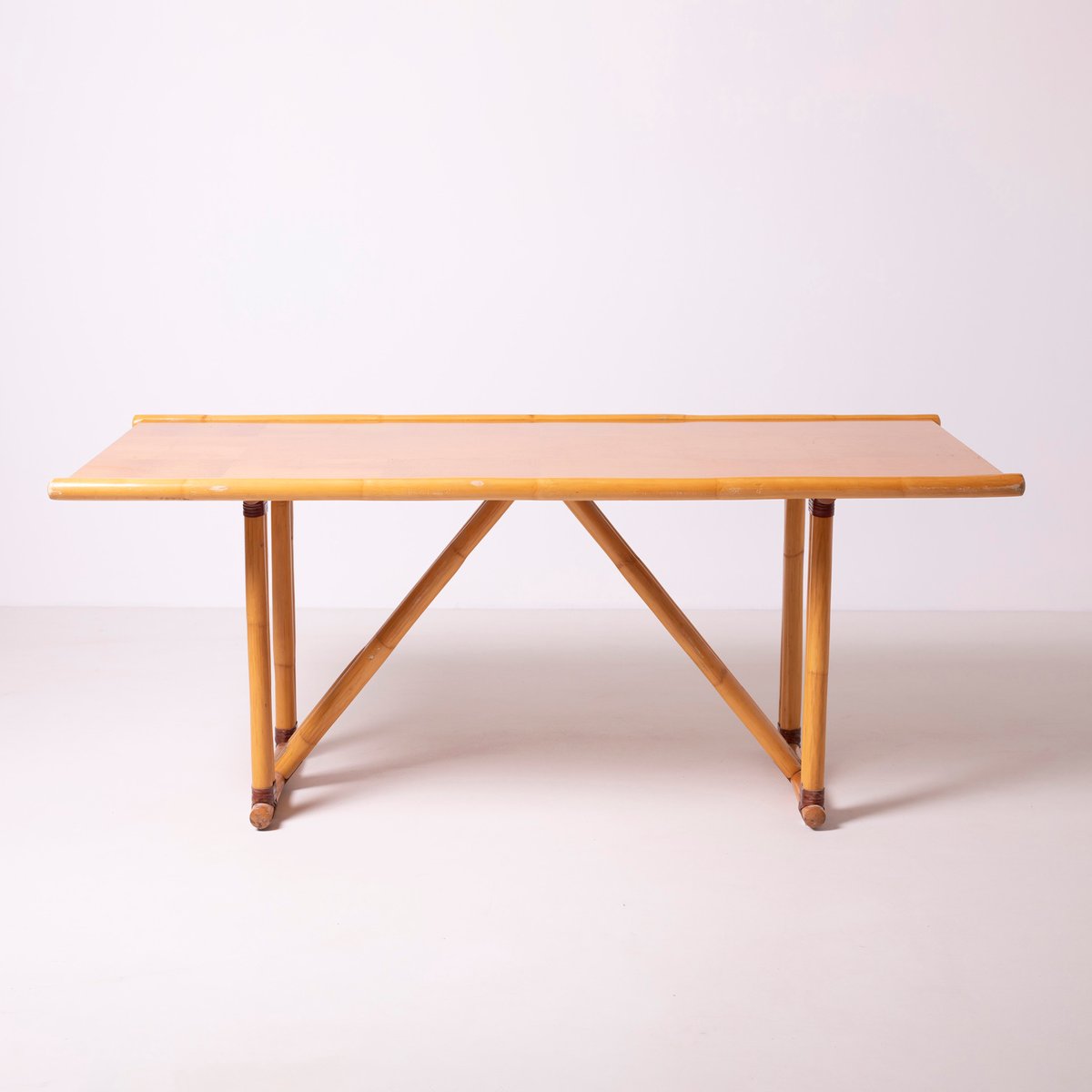 Postmodern folding bamboo table, Italy, 1980s