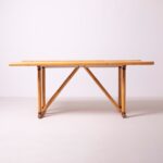 Postmodern folding bamboo table, Italy, 1980s